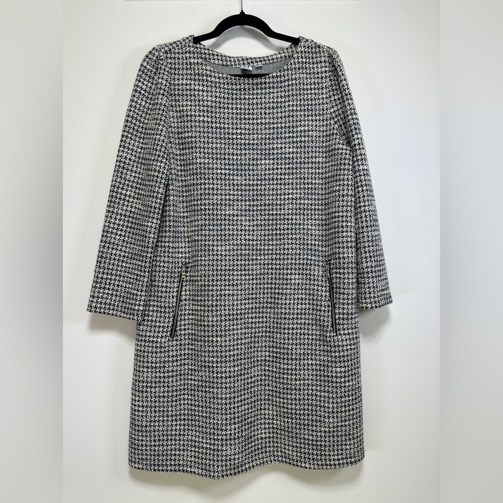 GAP Black and White Houndstooth Midi Dress